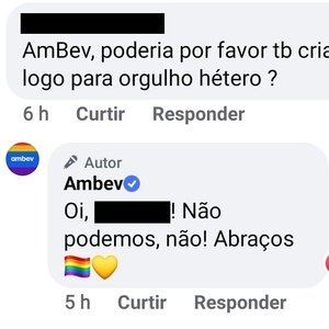 Ambev responde a seguidor homofóbico que pediu criação de logo para orgulho hétero