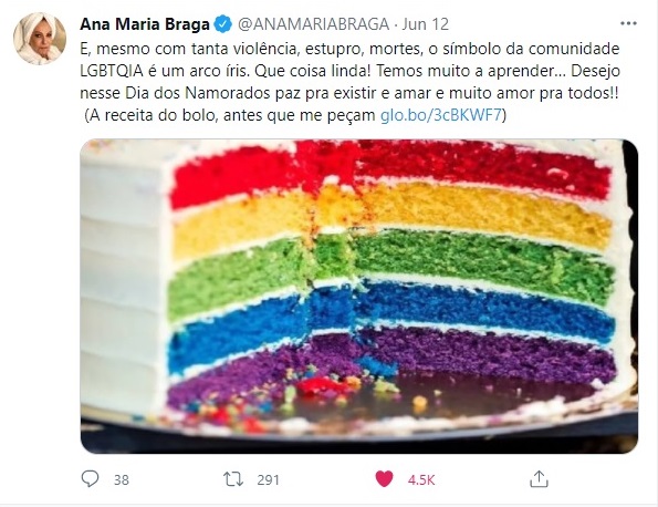 Ana Maria Braga fala sobre gays e LGBT no Twitter