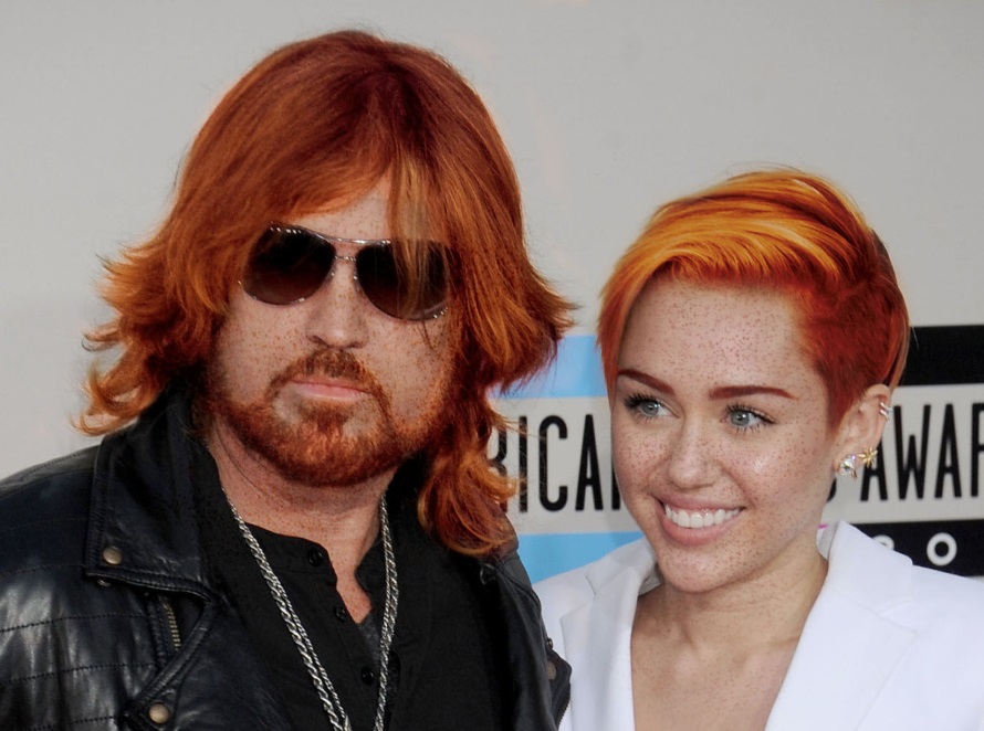 Billy Ray Cyrus e Miley Cyrus ruivos