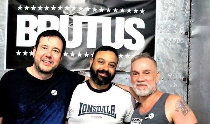 Os organizadores da festa gay fetichista Brutus: Fernando Britto, Alexandre Bispo e Oscar Bueno