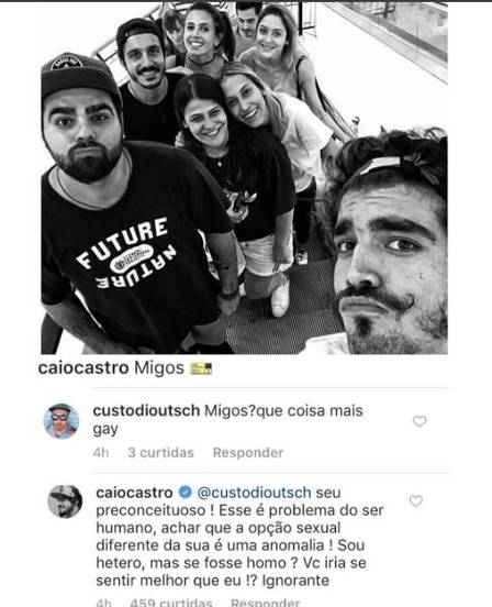 Caio Castro no Instagram fala sobre gays
