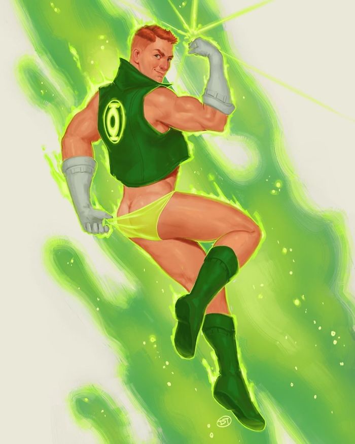 David Talaski: desenhista gay transforma super-heróis da Marvel em pin-ups super gays: Lanterna Verde