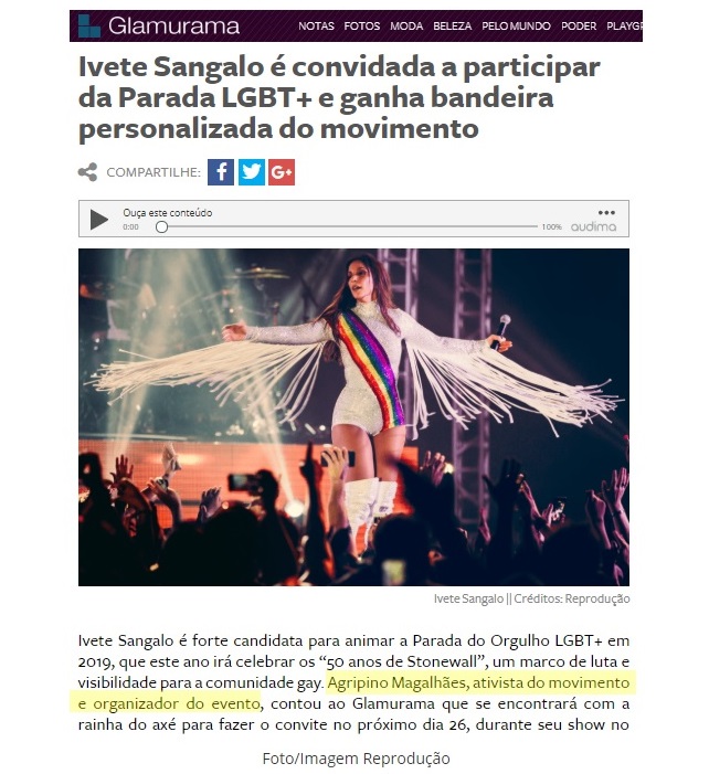 Parada LGBT de São Paulo não convidou Ivete Sangalo