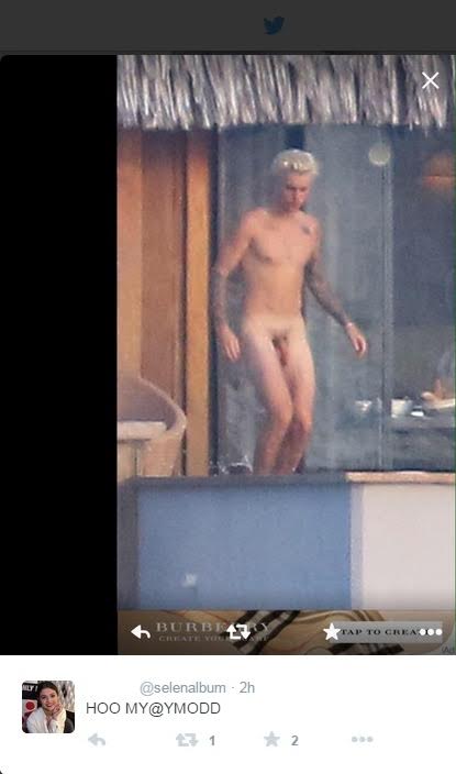 Justin Bieber é clicado nu com bumbum e pênis à mostra durante férias em Bora Bora