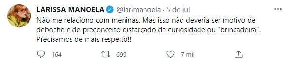 Atriz Larissa Manoela nega ser lésbica