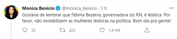 Monica Benício diz que Fátima Bezerra é lésbica