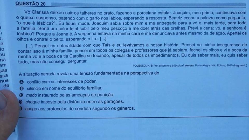 enem 2018 lésbica conto Amora vó lésbica 