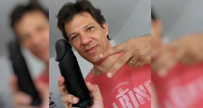 Fernando Haddad: imagem do petista com consolo na mão é falsa