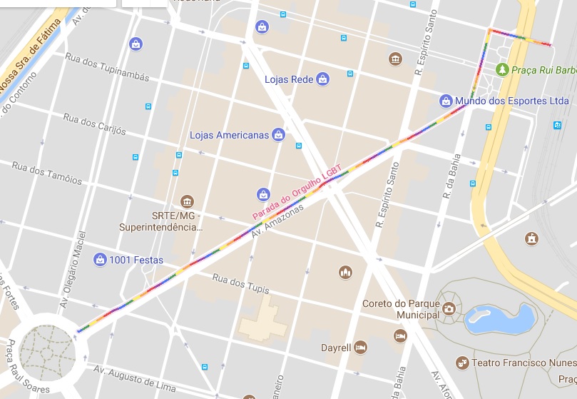 google maps lgbt bh parada 2017