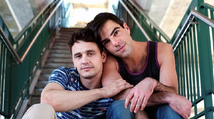 Zachary Quinto e James Franco vivem casal gay em 