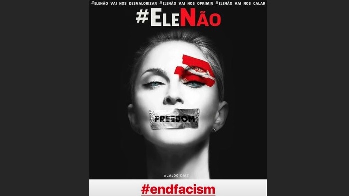 Madonna fala contra Jair Bolsonaro - EleNão