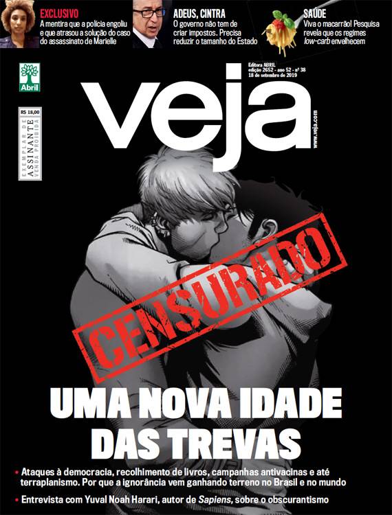 revista veja capa beijo 