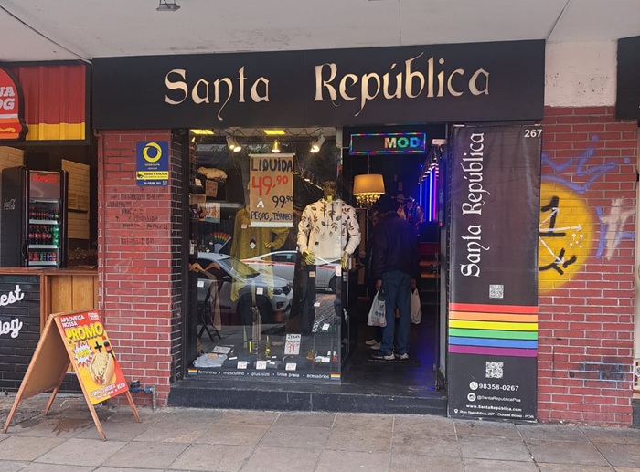 Loja gay e moderna Santa República na Cidade Baixa em Porto Alegre