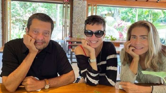 Zé Maurício Machline com Adriana Calcanhotto e Maitê Proença