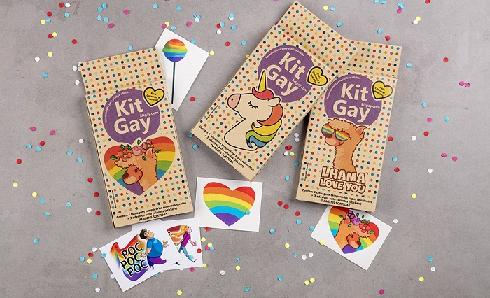 Tenha seu próprio kit gay! Vem com tatuagens e adesivos coloridos